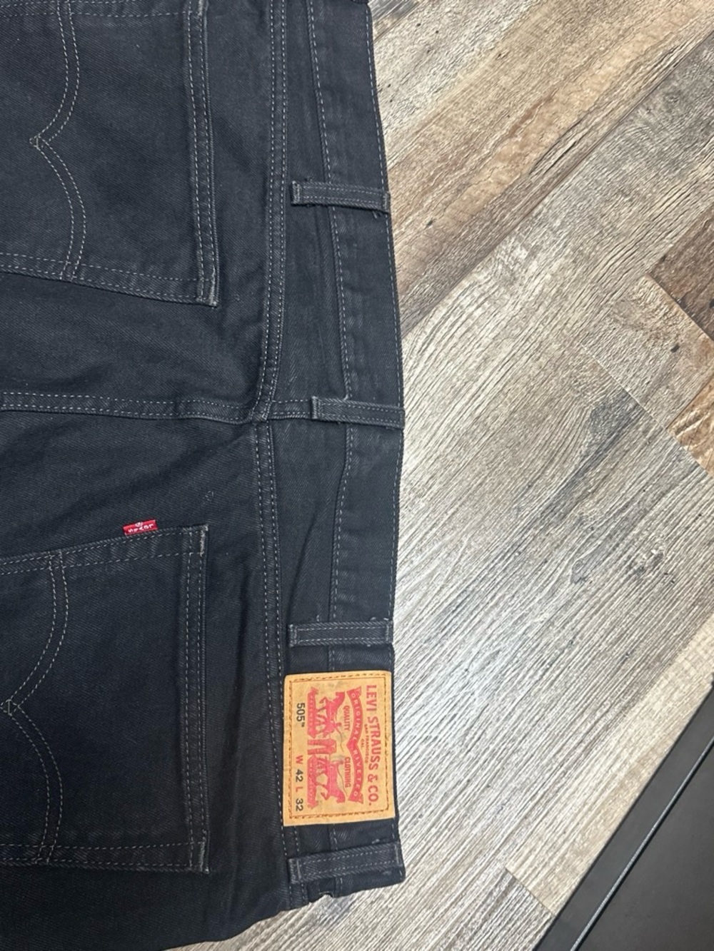 Levi's Black Men's Denim Long pants with Tan Leather Patch